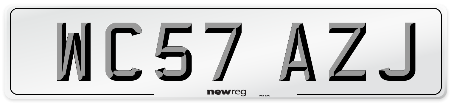 WC57 AZJ Number Plate from New Reg